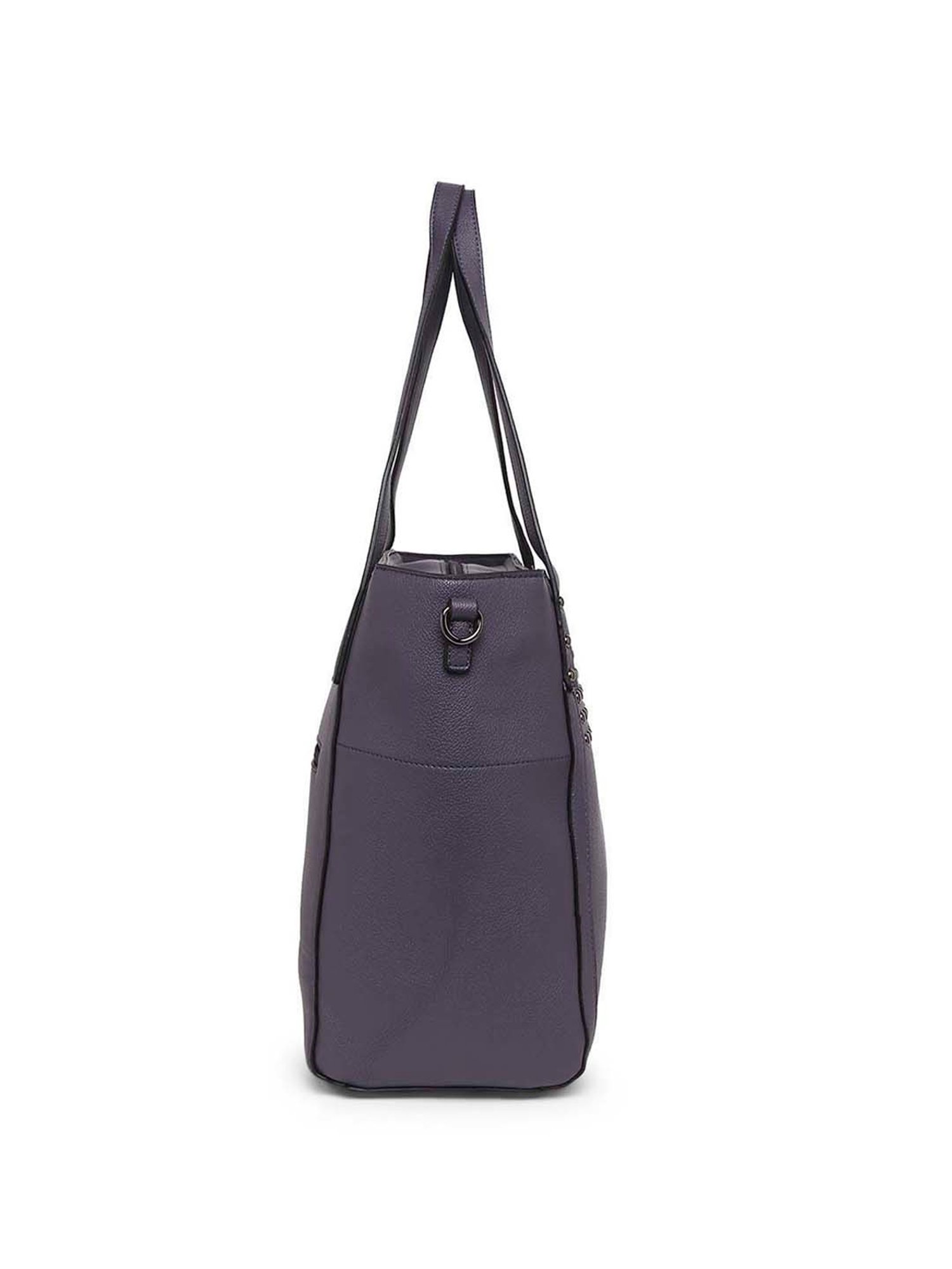 Marina Galanti Purple Rivets Medium Tote Handbag