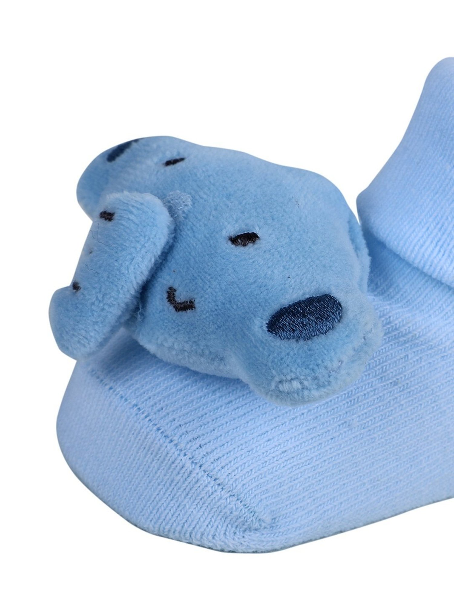 Baby Moo Kids Powder Blue Cotton Applique Socks