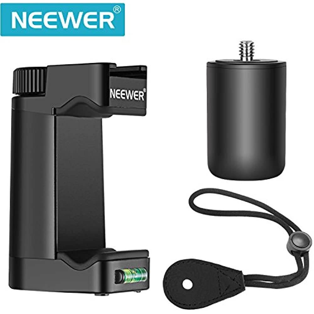 Neewer Smartphone Rig Filmmaker Grip Tripod Mount with Cold Shoe Mount and Width Adjustable Phone Clip Holder 2-3.6 inches/50-92mm for  iPhone11/11 Pro/11 Pro Max Samsung Galaxy for Mobile Photography