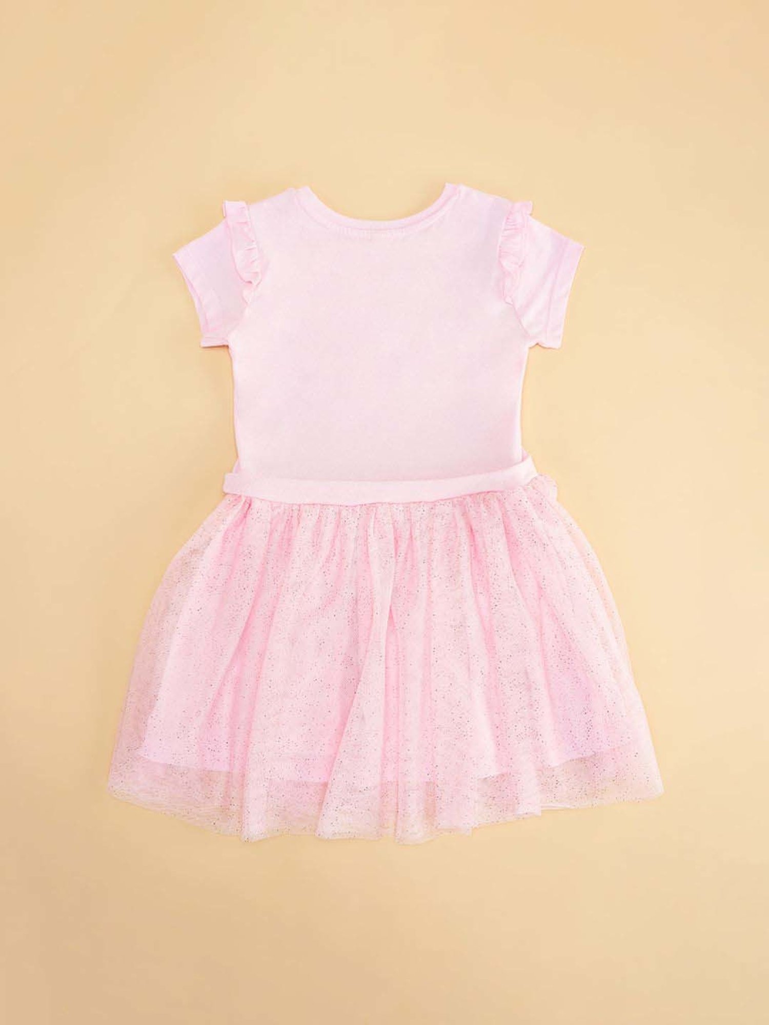 Pantaloons Junior Pink Cotton Embellished Dress