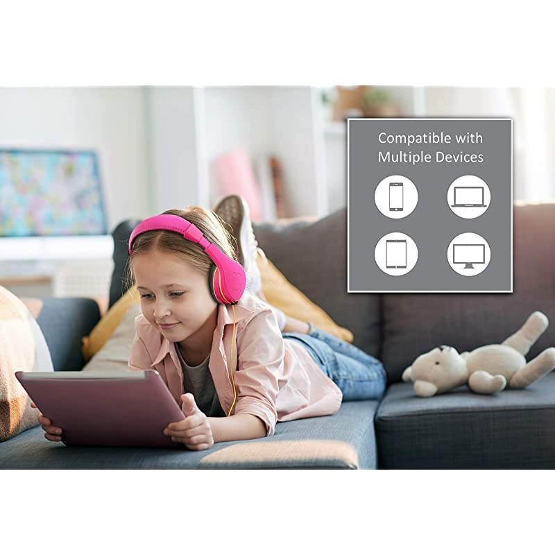 Headphones for Kids, Wired Headphones for School, Home or Travel, Tangle Free Stereo Headphones with Parental Volume Control, Connect via 3.5mm Jack