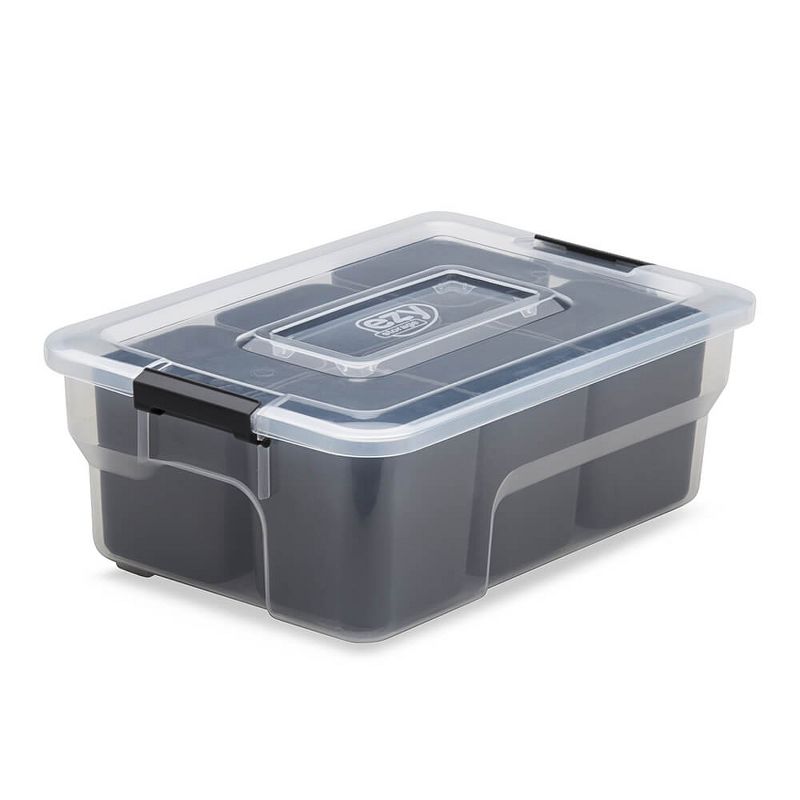 Ezy Storage Sort It 5 Liter Storage Container Box with Removable Cups (9 Pack)