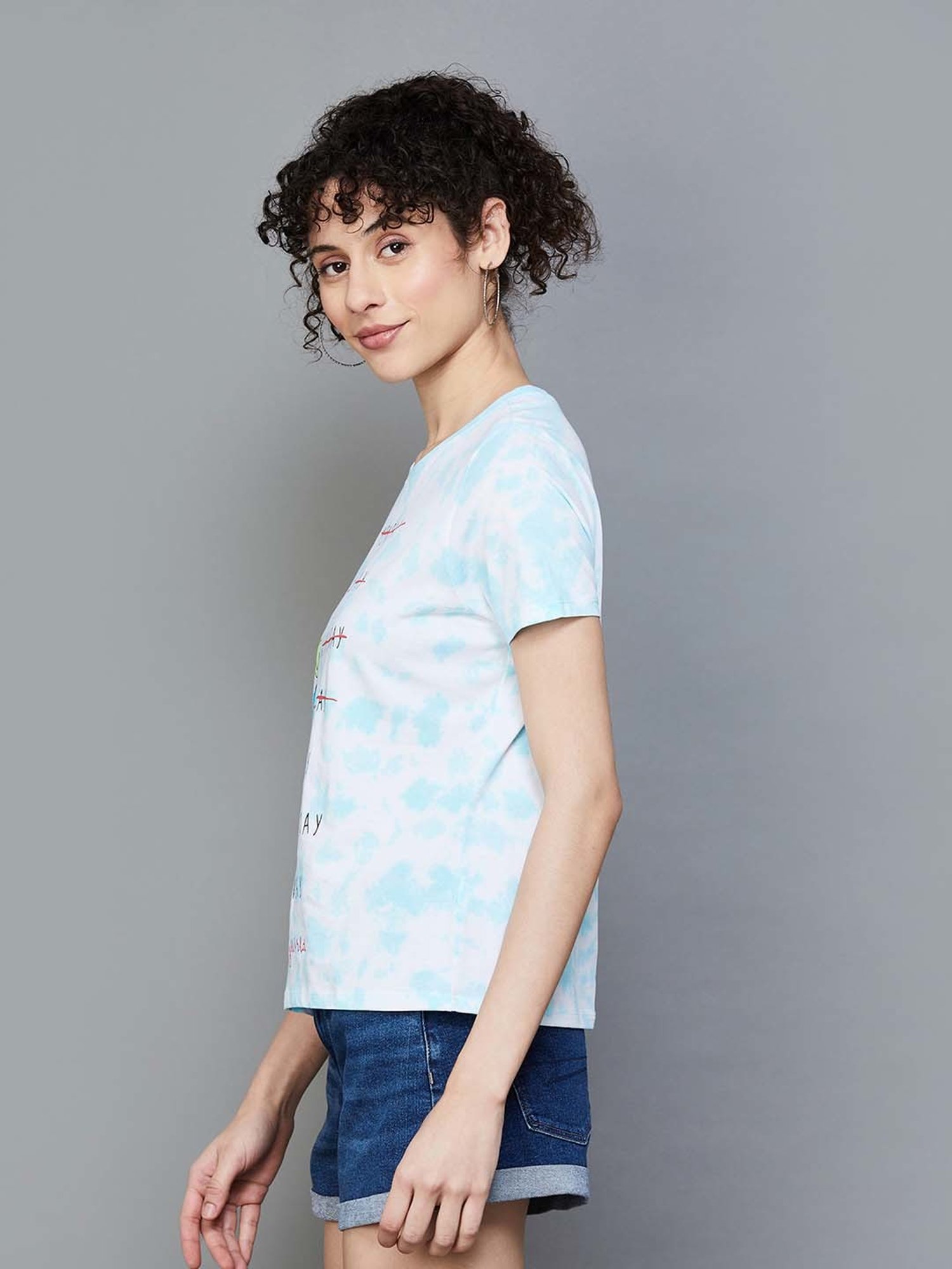 SmileyWorld Blue Cotton Printed T-Shirt