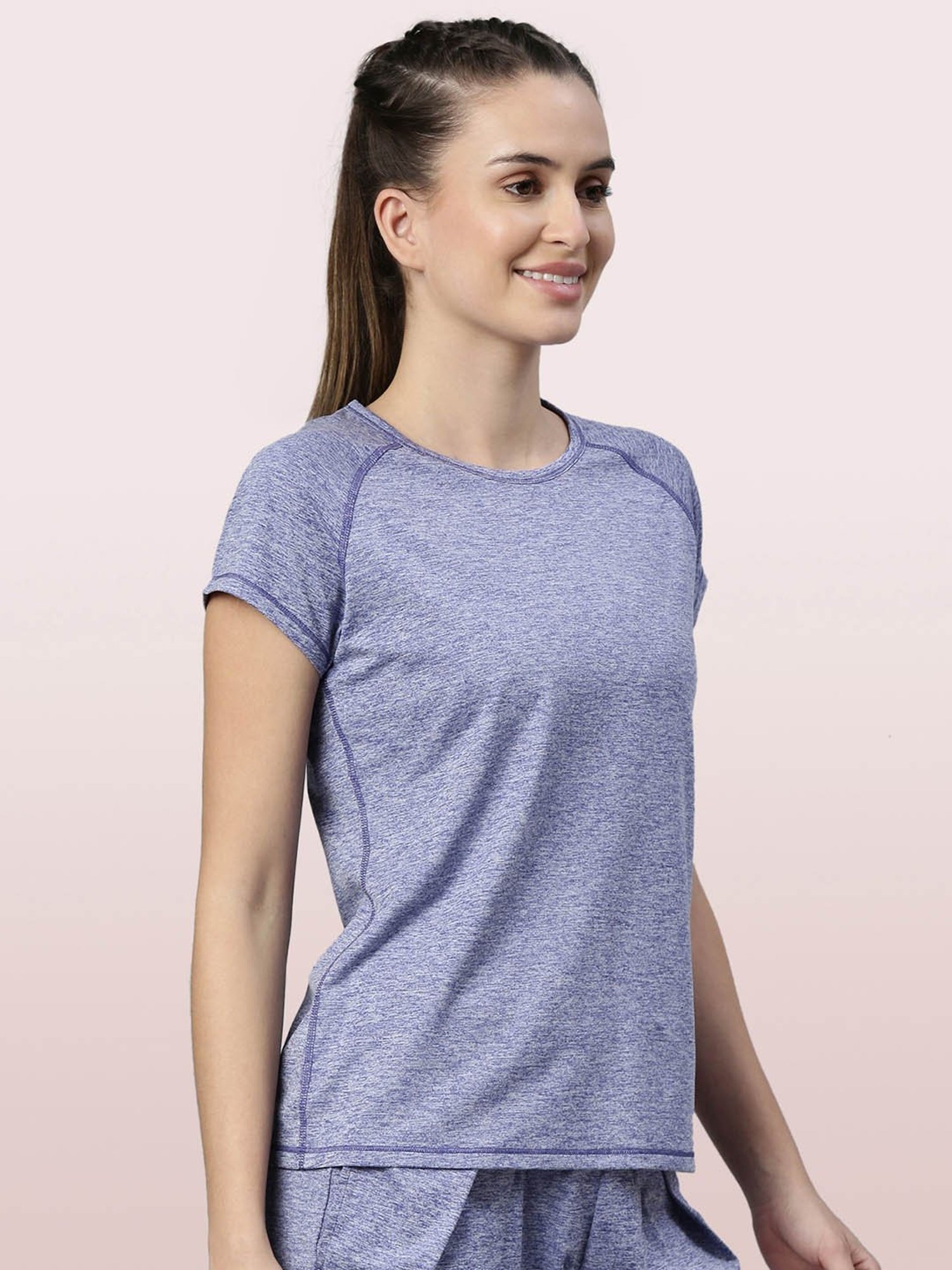 Enamor Blue Round Neck T-Shirt