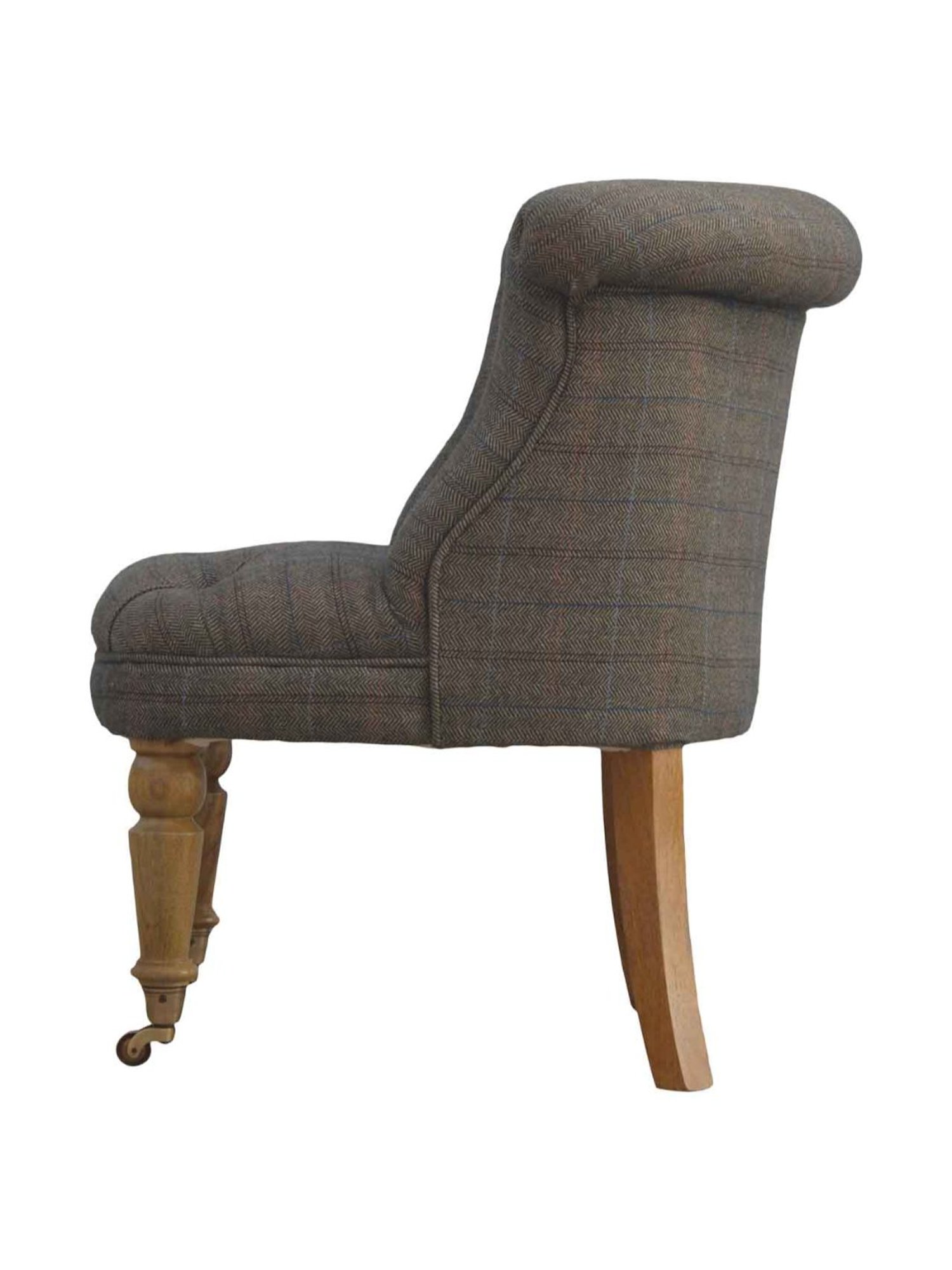 Artisan Furniture Grey & Brown Wood Tweed Accent Chair