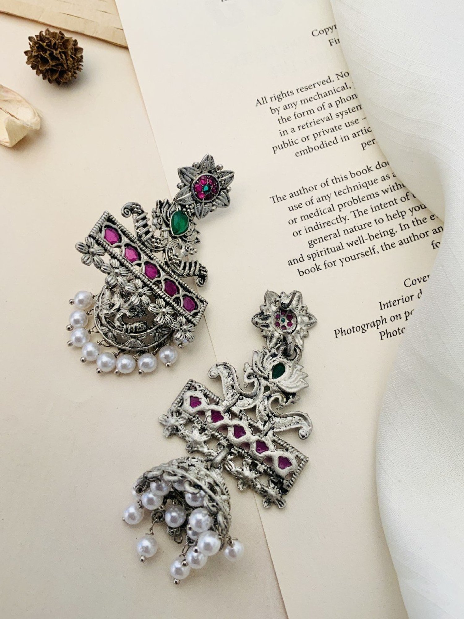 Abdesigns High-Quality Ornamental German Silver Earrings