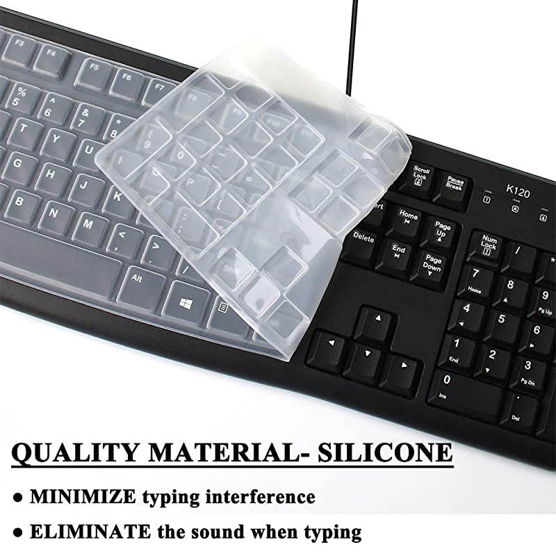 Keyboard Cover for Logitech K120 MK120 Ergonomic Desktop USB Wired Keyboard Ultra Thin Protective Skin for Logitech MK120 K120 Clear