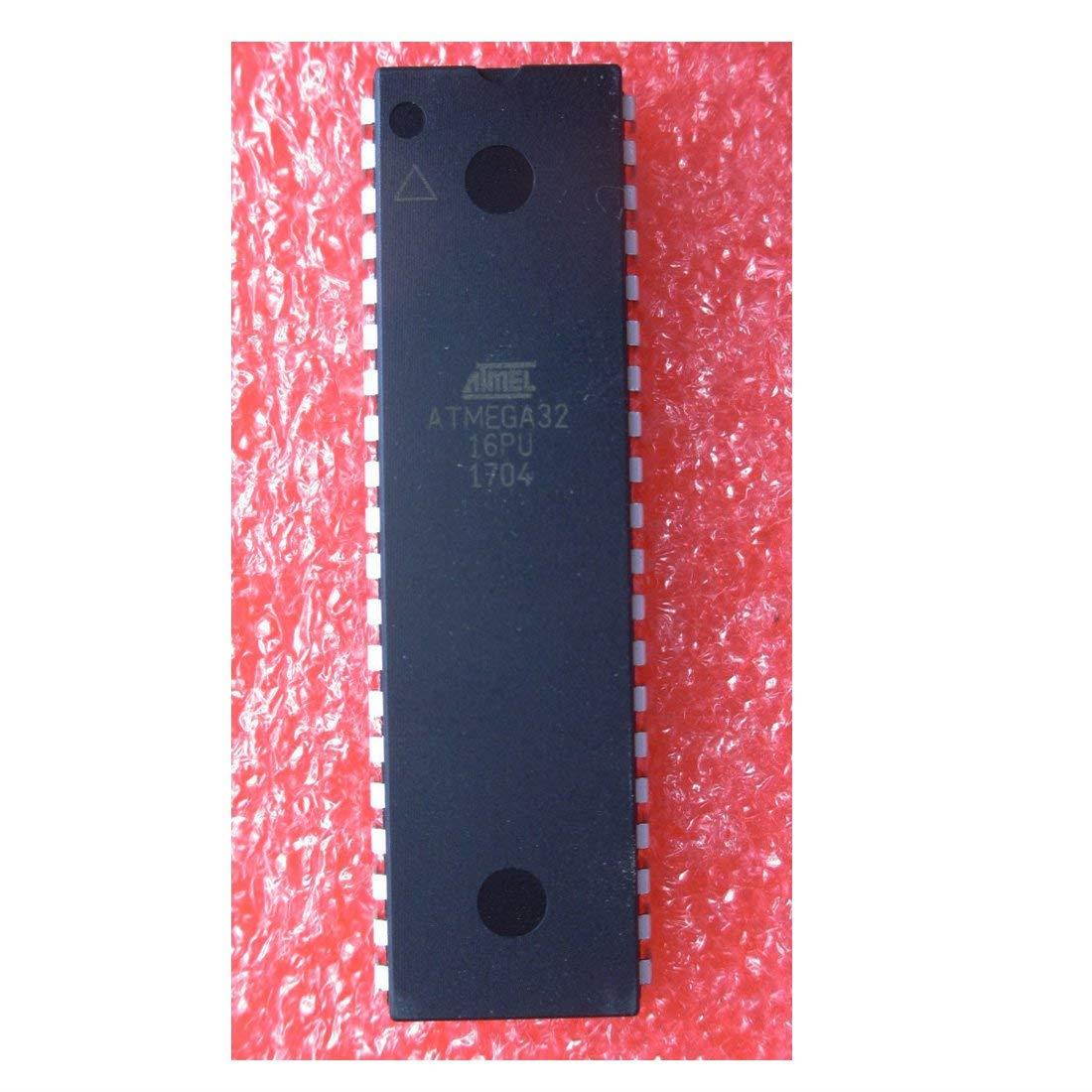 Jekewin 1 Pcs ATMEGA32-16PU 8-bit AVR Microcontroller with 32K Bytes In-System Programmable Flash MCU ATMEGA 16MHZ, DIP-40