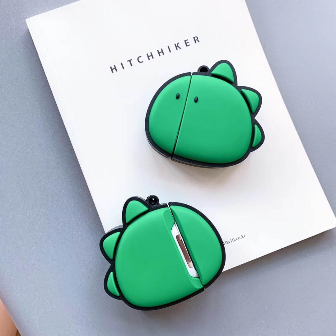 Cute Case for Airpods Case,AirPods 2 Case,Airpods Accessories,Airpods Skin,Cute Cartoon Pink Piglet Slicone Girls Kids Protective Cover Case Compatible for Airpods 1 & 2 Charging Case (Green)