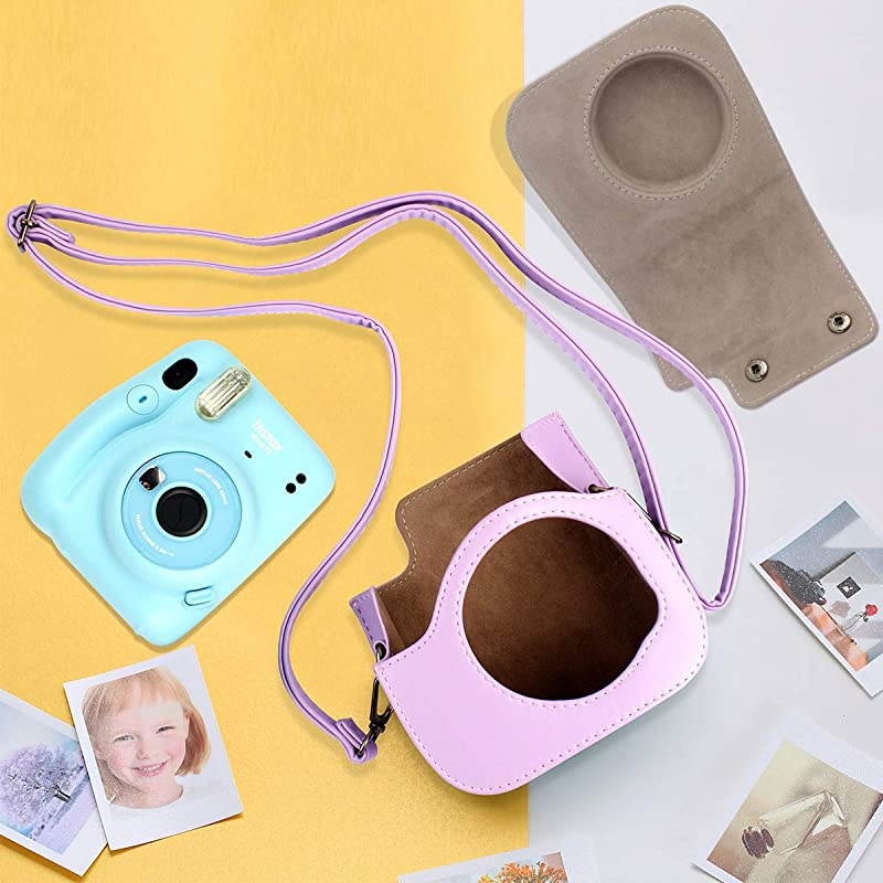 Portable Case Compatible with Fujifilm Instax Mini 11 Instant Camera with Accessories Pocket and Adjustable Strap. (Lilac Purple)