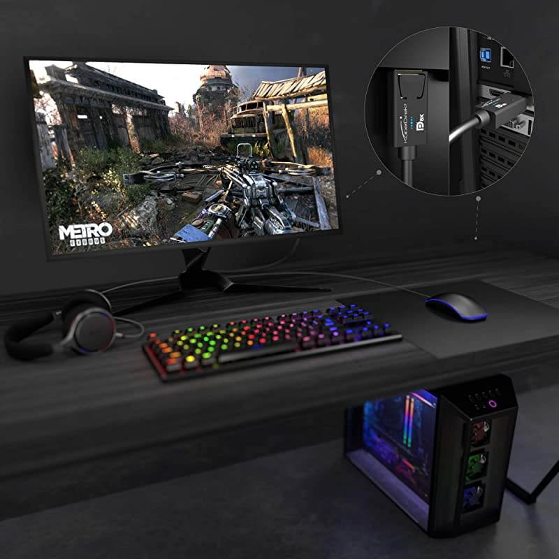 8K DisplayPort Cable Version 14 VESA Certified Supports 8K 60 Hz 4K 120 Hz HBR3 DSC HDR10 DP8K 3 feet