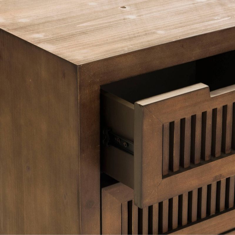 Sawyer 3 Drawer Cabinet Brown - Adore Decor