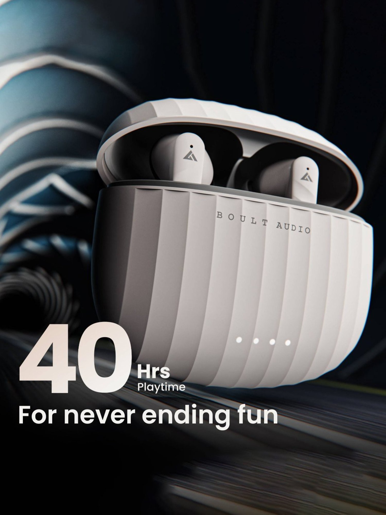 Boult Audio Airbass X45 with Quad Mic ENC, 40H Playtime, True Wireless Bluetooth Earbuds (Grey)