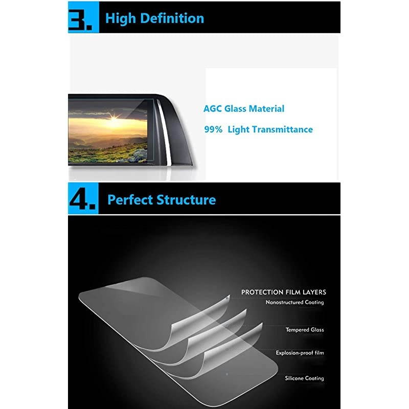 For Mazda CX-5 Navigation Screen Protector [2017-2020],  Tempered Glass Screen Protector [0.3mm, 9H Hardness] Anti-Explosion Entertainment LCD Screen Protector Foil [7" Trapezoid]&iexcl;&shy;