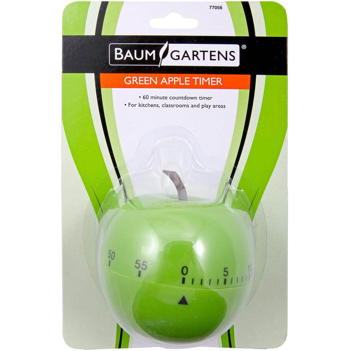 Shaped Timer, 4 1/2" Dia., Green Apple