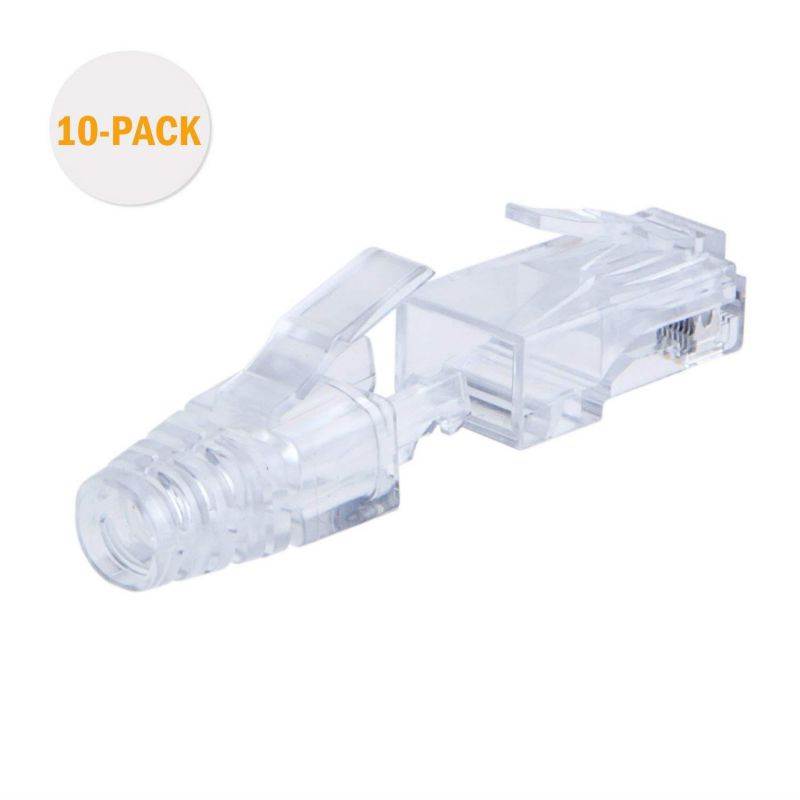 CableCreation 50-Pack Cat 6 RJ45 Plug with Hood Connector, Transparent