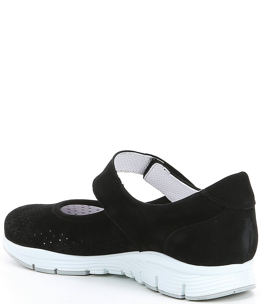 Mephisto Perforated Leather Flat Mary Janes