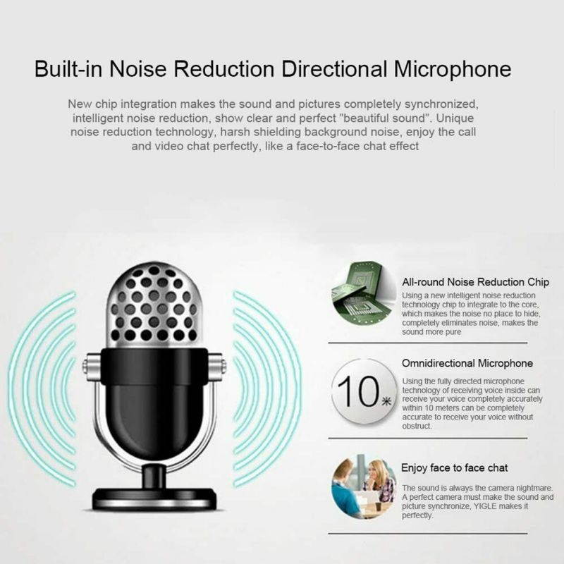 480P Orange HD Webcam Auto Focusing Web Camera with Microphone For PC Laptop  USA