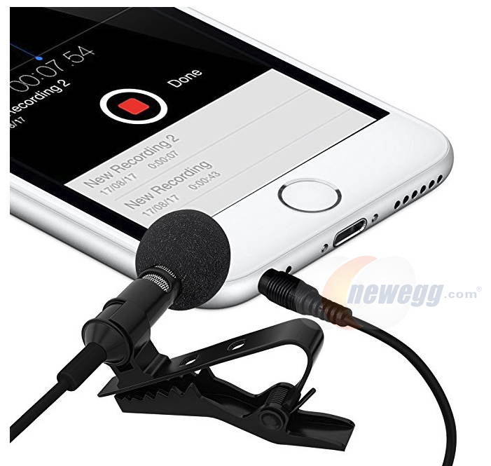 Miracle Sound Ultimate Lavalier Microphone For Bloggers And Vloggers Lapel Mic Clip-on Omnidirectional Condenser for Iphone Ipad Samsung Android Windows Smartphones