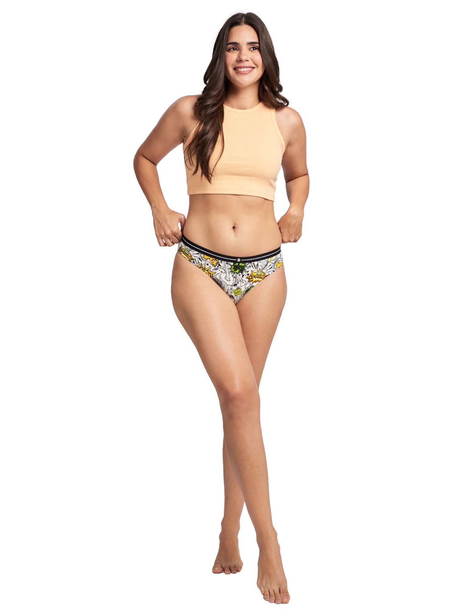 The Souled Store White Printed Hipster Panty