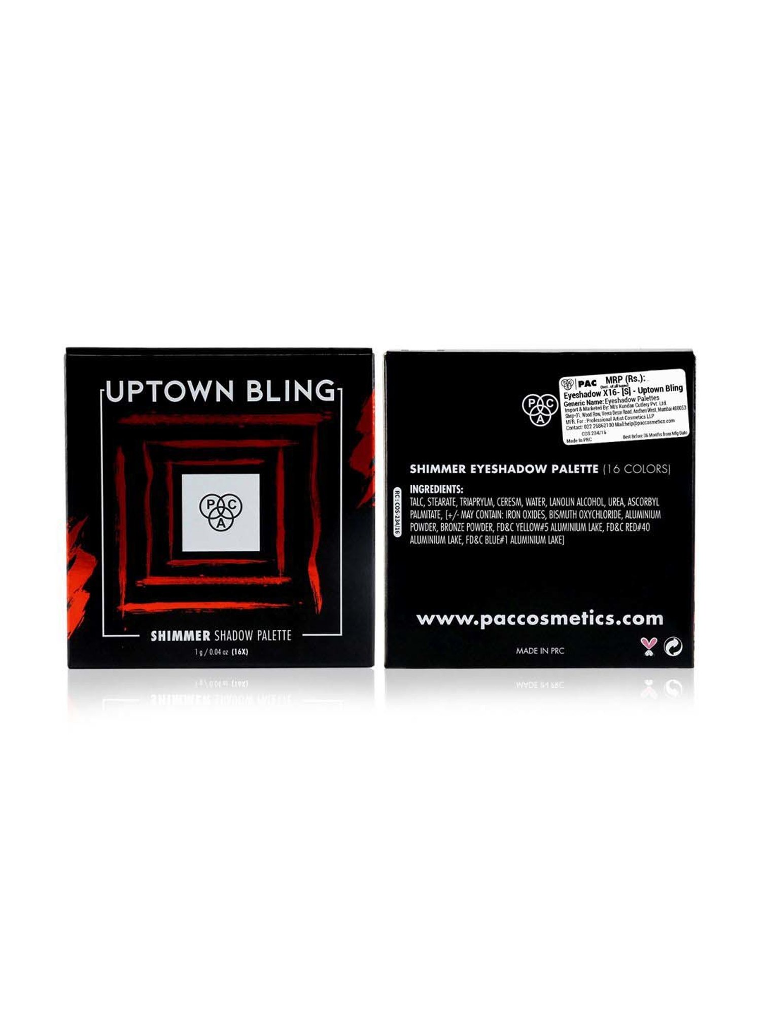 PAC Shimmer Eyeshadow x 16 Uptown Bling - 1 gm