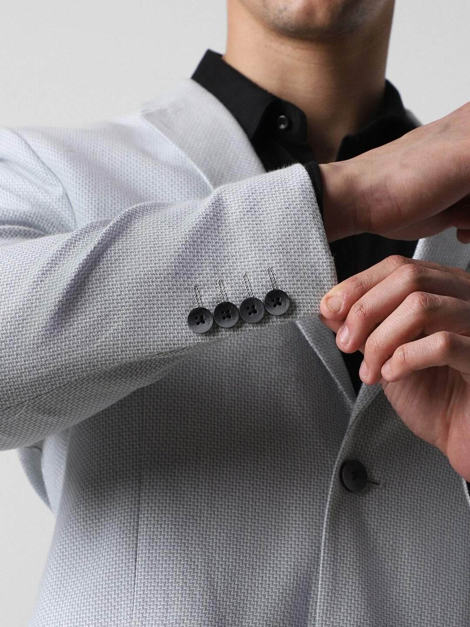 Van Heusen Grey Linen Slim Fit Texture Blazer