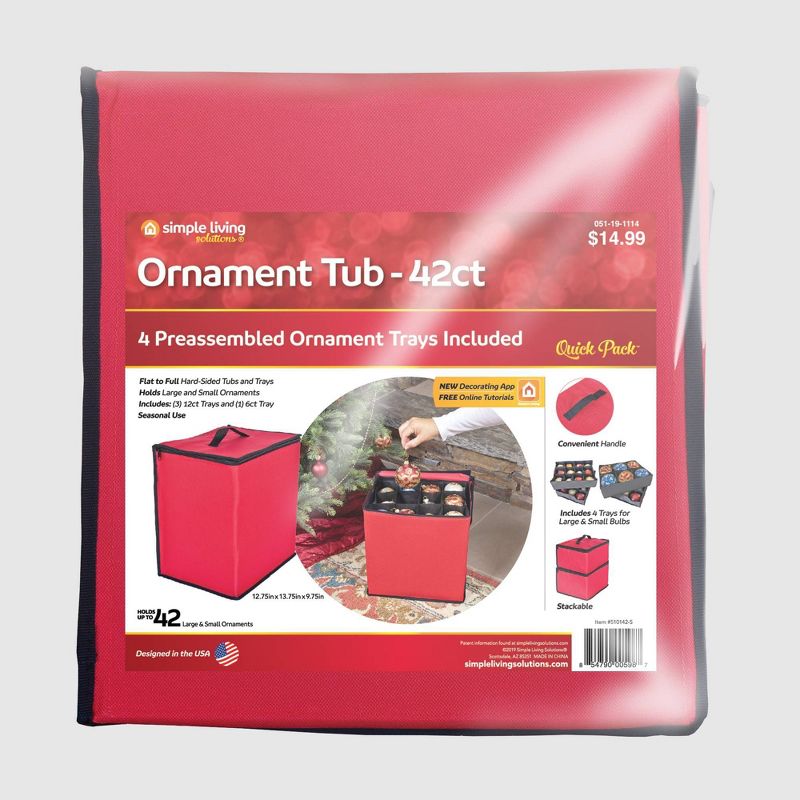 Simple Living Solutions Ornament Storage Tub