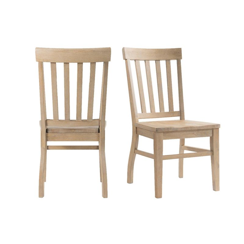 Set of 2 Liam Slat Back Chairs Natural - Picket House Furnishings