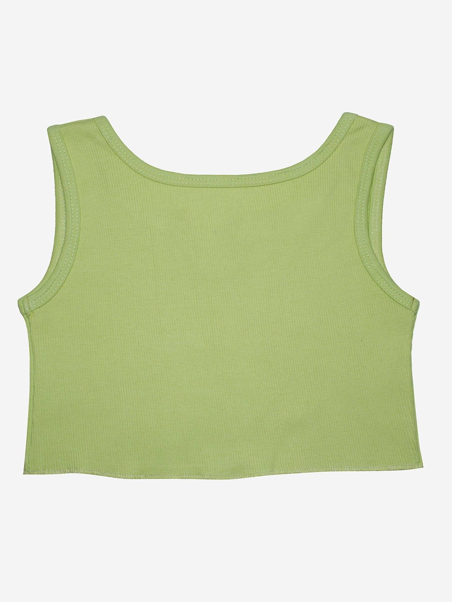 Kiddopanti Kids Green Solid Crop Top