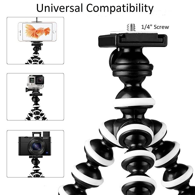 Tripod Portable Flexible Tripod Adjustable Cell Tripod with Wireless Remote and Universal Clip Mini Tripod Stand Holder for i11 Pro XS MAX XRAndroid Samsung GoPro Camera