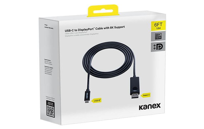Kanex USB-C to DisplayPort Cable with 8K Support, 6 Feet