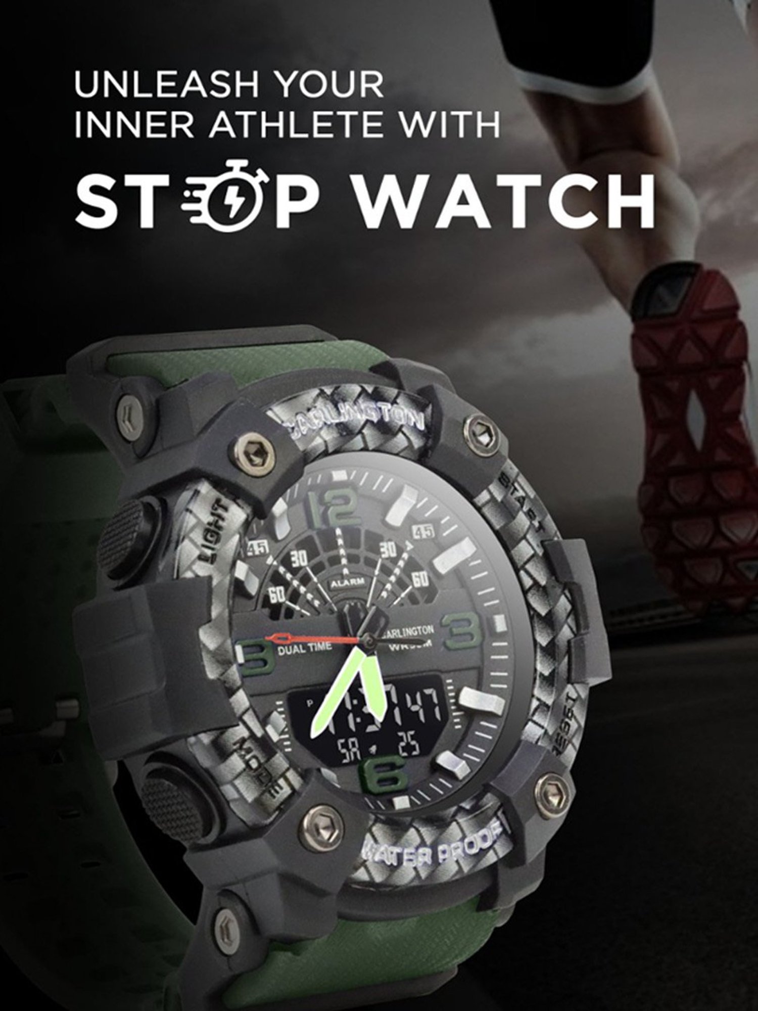 Carlington Endurance 9103 Green Chronograph Watch for Men