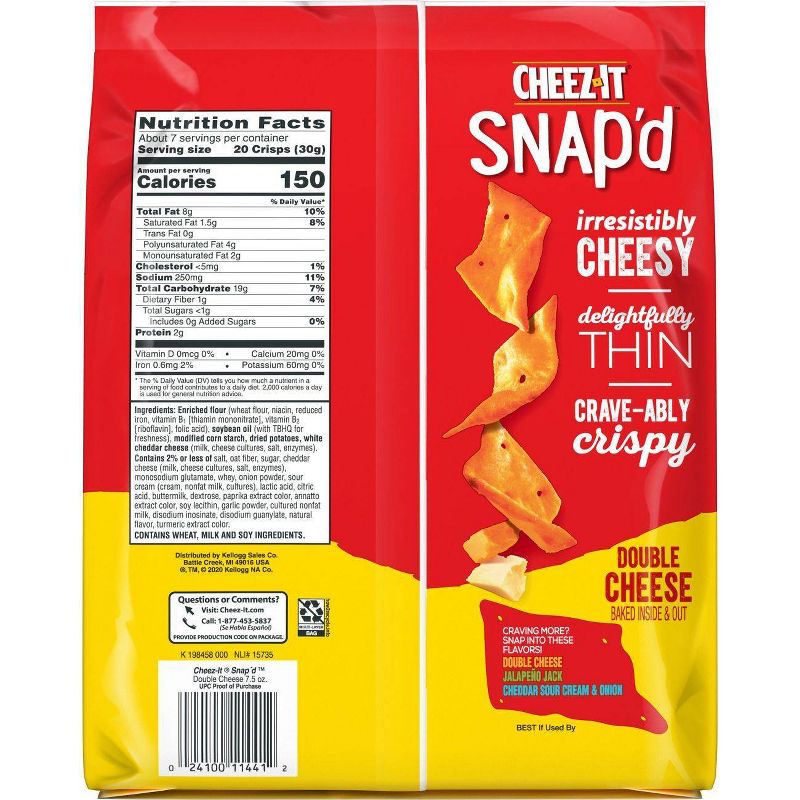 Cheez-It Snap'd Double Cheese Crackers - 7.5oz