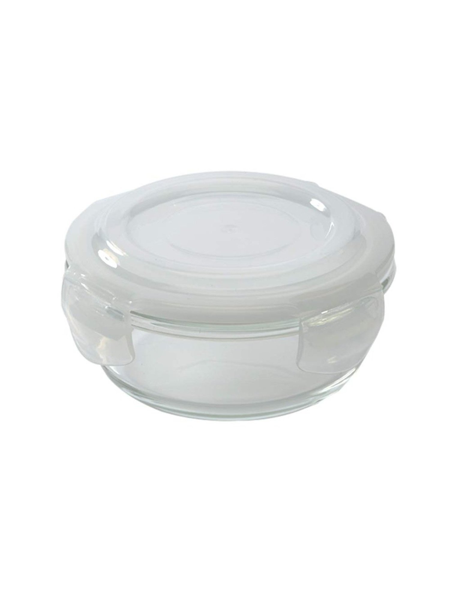 Borosil Transparent Plastic Round Lid with Gasket Set of 2