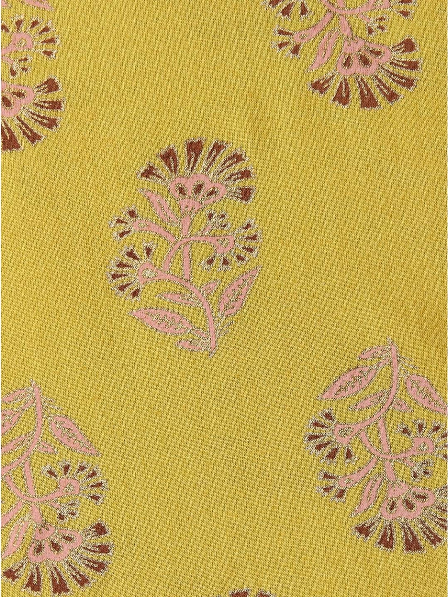 Rangmanch by Pantaloons Yellow Cotton Floral Print Kurta Palazzo Set