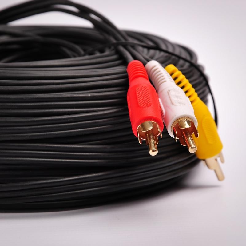 FireFold RCA3MM-RWY-100 Composite Cable RCA Audio/Video Cable Gold Plated - Audio Video RCA Stereo Cable 100ft