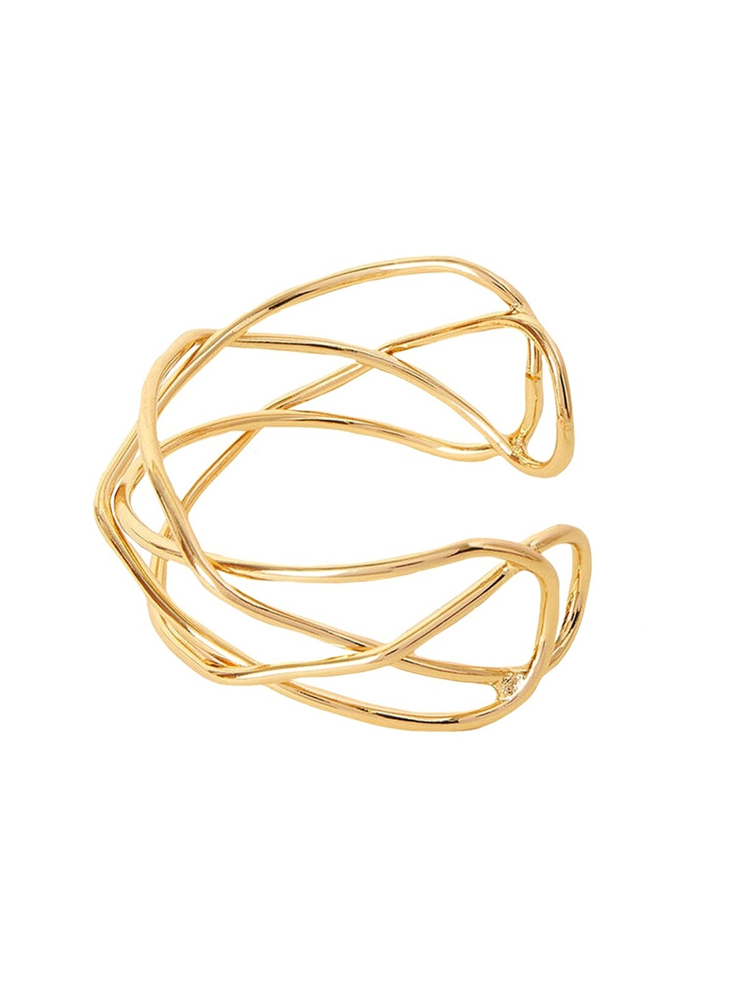 Accessorize London Gold Woven Metal Cuff Bracelet