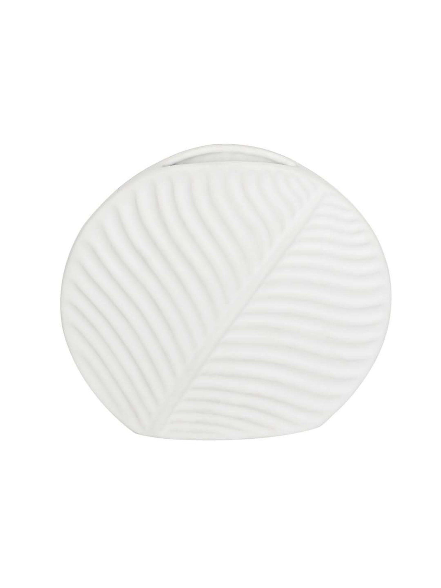 TAYHAA White Ceramic Leaf Shape Vase