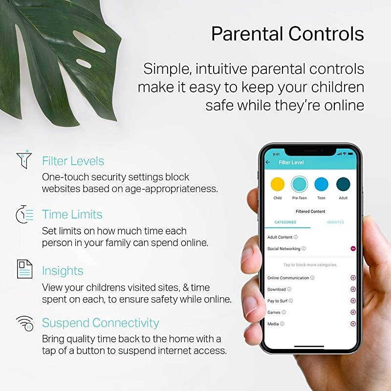 Deco Whole Home Mesh WiFi System Up to 5500 Sqft Coverage WiFi RouterExtender Replacement Gigabit PortsSeamless Roaming Parental Controls Works with AlexaDeco S4 3Pack