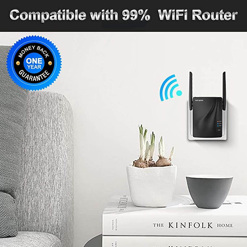 Range Extender 750Mbps Repeater Wireless Signal Booster 24 5GHz Dual Band Extender with Ethernet Port 360 Degree Full Coverage Range Extender Repeater Simple Setup