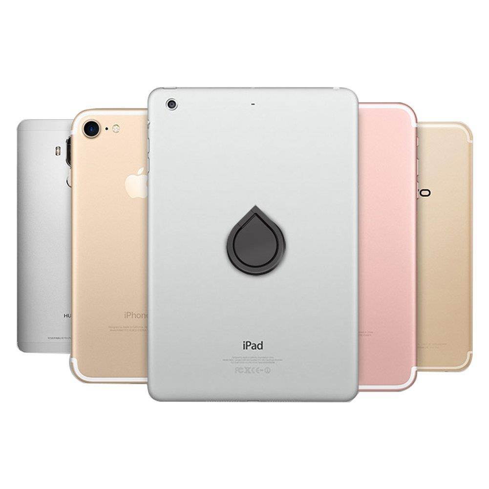 EIGIIS Ultra-Thin Cell Phone Finger Ring Stand 360 Degree Rotation 180 Degree Flip With 3m AdhesiveFor Smart Mobilephone Tablet (Red)