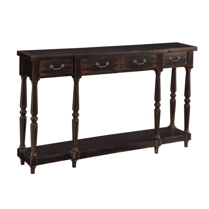 Arietta 4 Drawer Console Table Black - Treasure Trove Accents