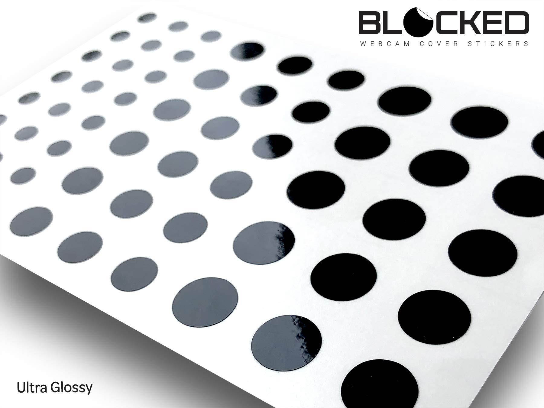 Webcam/Camera Vinyl Covers | 57 Low-Tack Reusable Webcam Sticker | 3-Sizes | Black