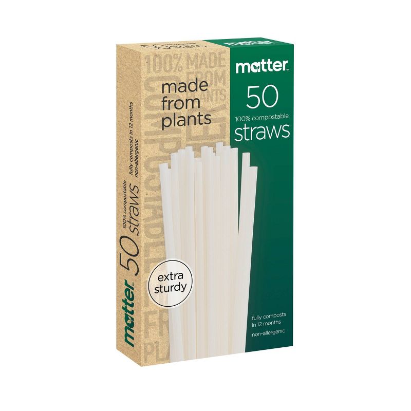 Matter 100% Compostable Straws - 50ct