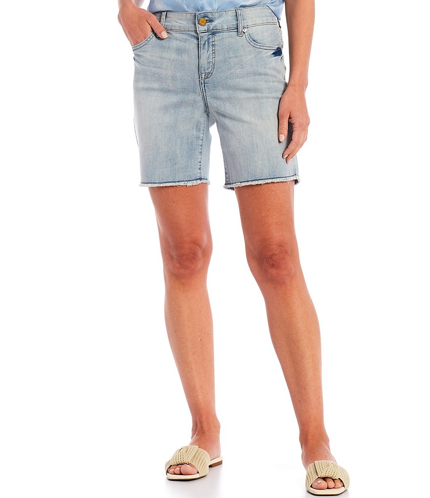 Code Bleu Chelsea Fray Hem Denim Shorts