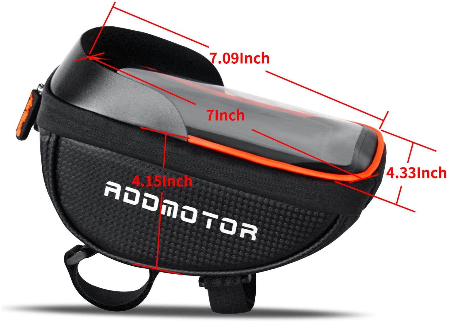 Addmotor Waterproof Bicycle Bike Handlebar Frame Phone Bag Cycling Touch Screen Pouch Case Package Mobile Phone Holder Stand Mount Cover, Black