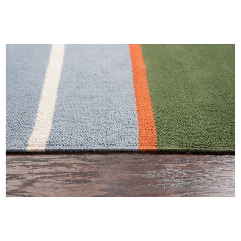 Green Multi Stripe Loomed Area Rug 4'X6' - Rizzy Home