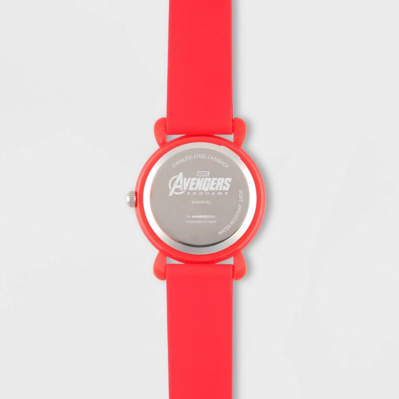 Girls' Marvel Avengers Endgame Captain Marvel Plastic Time Teacher Watch - Red