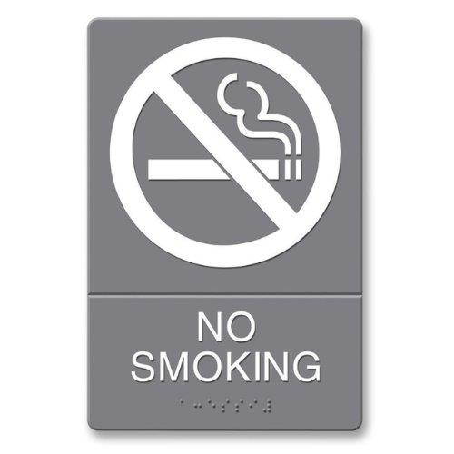 Headline Sign ADA Sign No Smoking Symbol w/Tactile Graphic Molded Plastic 6 x 9
