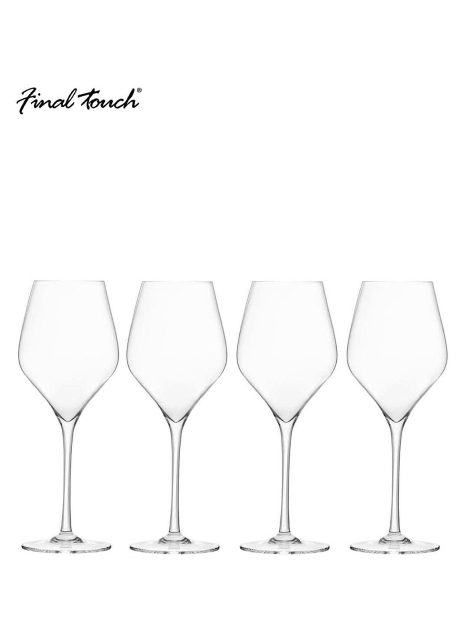 Final Touch 4-Piece Transparent Red Wine Glass Set